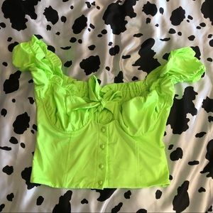 Princess Polly neon green blouse